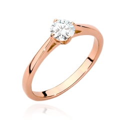 Pierścionek zaręczynowy z różowego złota z diamentem 0,40ct Fire Of Love GW-543-0,40ct-r