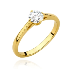Pierścionek zaręczynowy z żółtego złota z diamentem 0,50ct Fire Of Love GW-543-0,50ct
