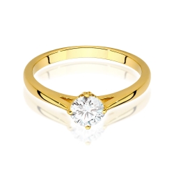 Pierścionek zaręczynowy z żółtego złota z diamentem 0,50ct Fire Of Love GW-543-0,50ct