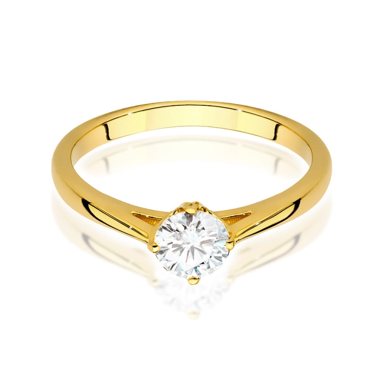 Pierścionek zaręczynowy z żółtego złota z diamentem 0,50ct Fire Of Love GW-543-0,50ct