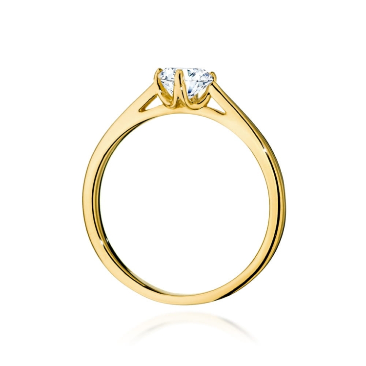 Pierścionek zaręczynowy z żółtego złota z diamentem 0,50ct Fire Of Love GW-543-0,50ct