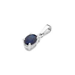 Zawieszka z białego złota 585 z szafirem i diamentem 0,014ct The Diamonds GZ-1-szafir-b