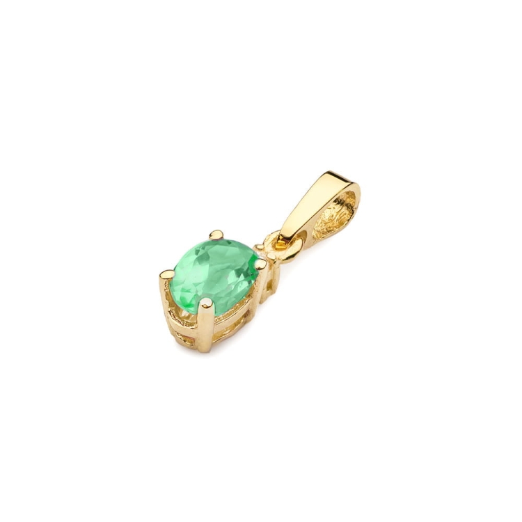 Zawieszka z żółtego złota 585 z szmaragdem i diamentem 0,014ct The Diamonds GZ-1-szmaragd